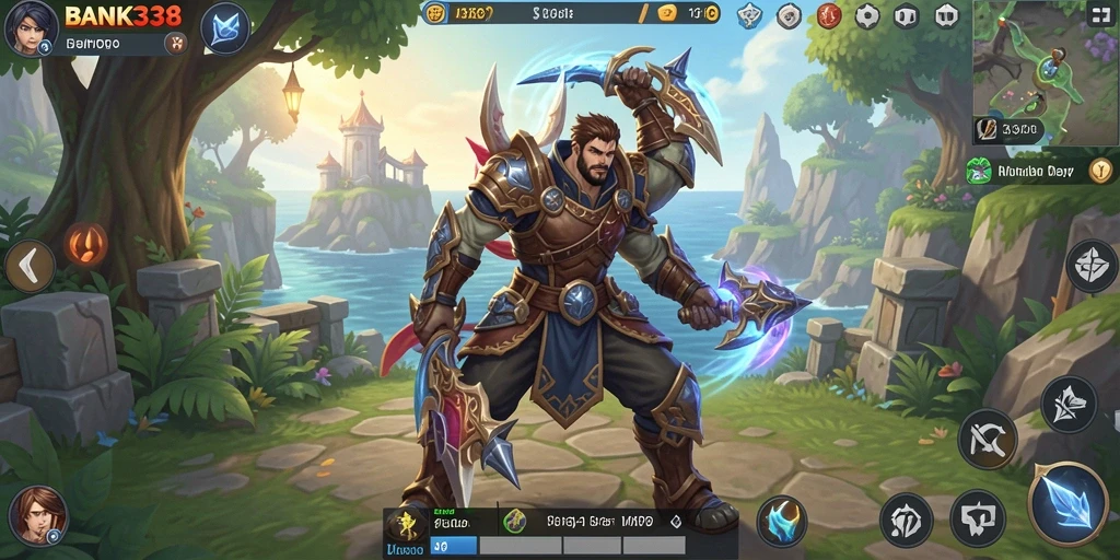 Tampilan layar utama BANK338 menampilkan aksi seru dalam dunia MMORPG.