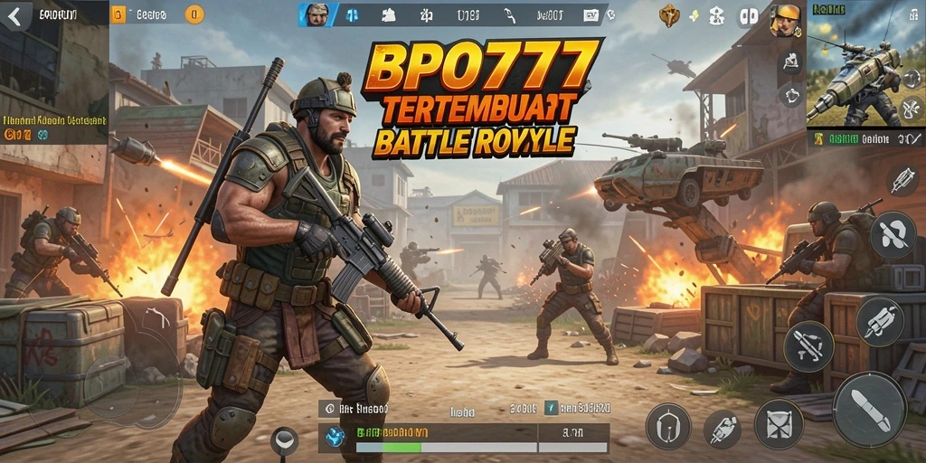 Screenshot BPO777 menampilkan aksi seru dalam gameplay Battle Royale.