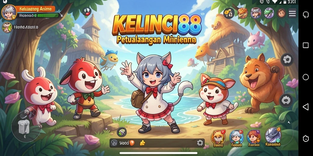 Tampilan gameplay seru dalam KELINCI88 dengan karakter Anime.