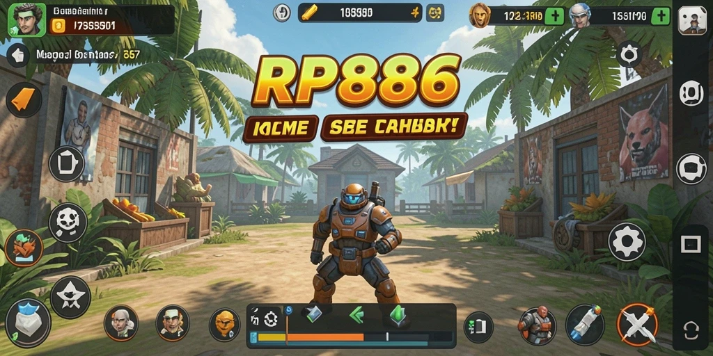 Screenshot utama RP886 menampilkan gameplay seru dan interaktif.