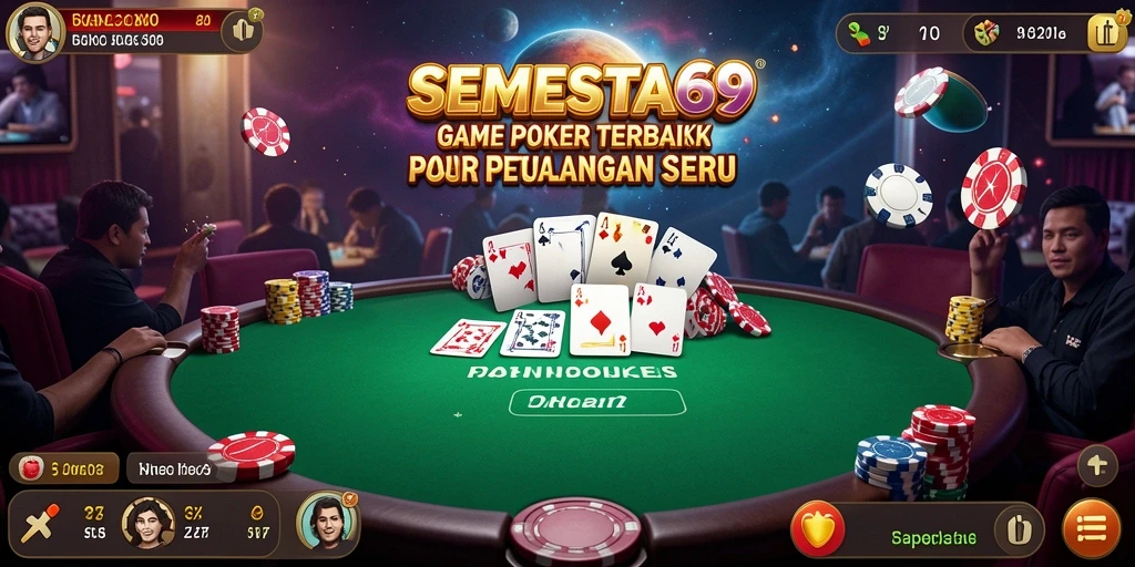 Tampilan gameplay seru yang menampilkan aksi poker di SEMESTA69.